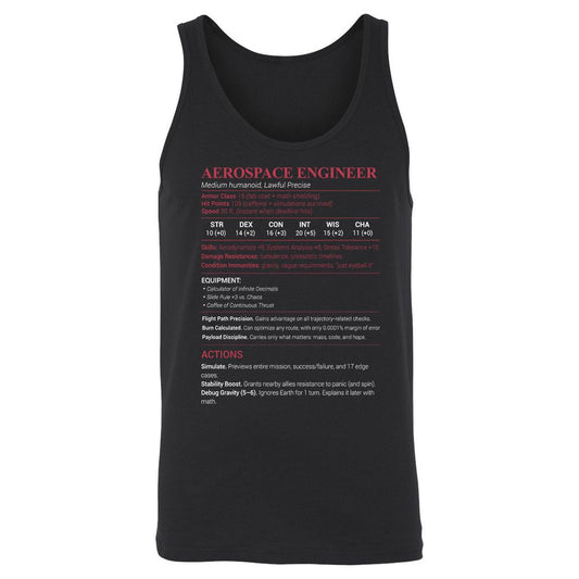 Aerospace Engineer Unisex Jersey Tank - Black - 1