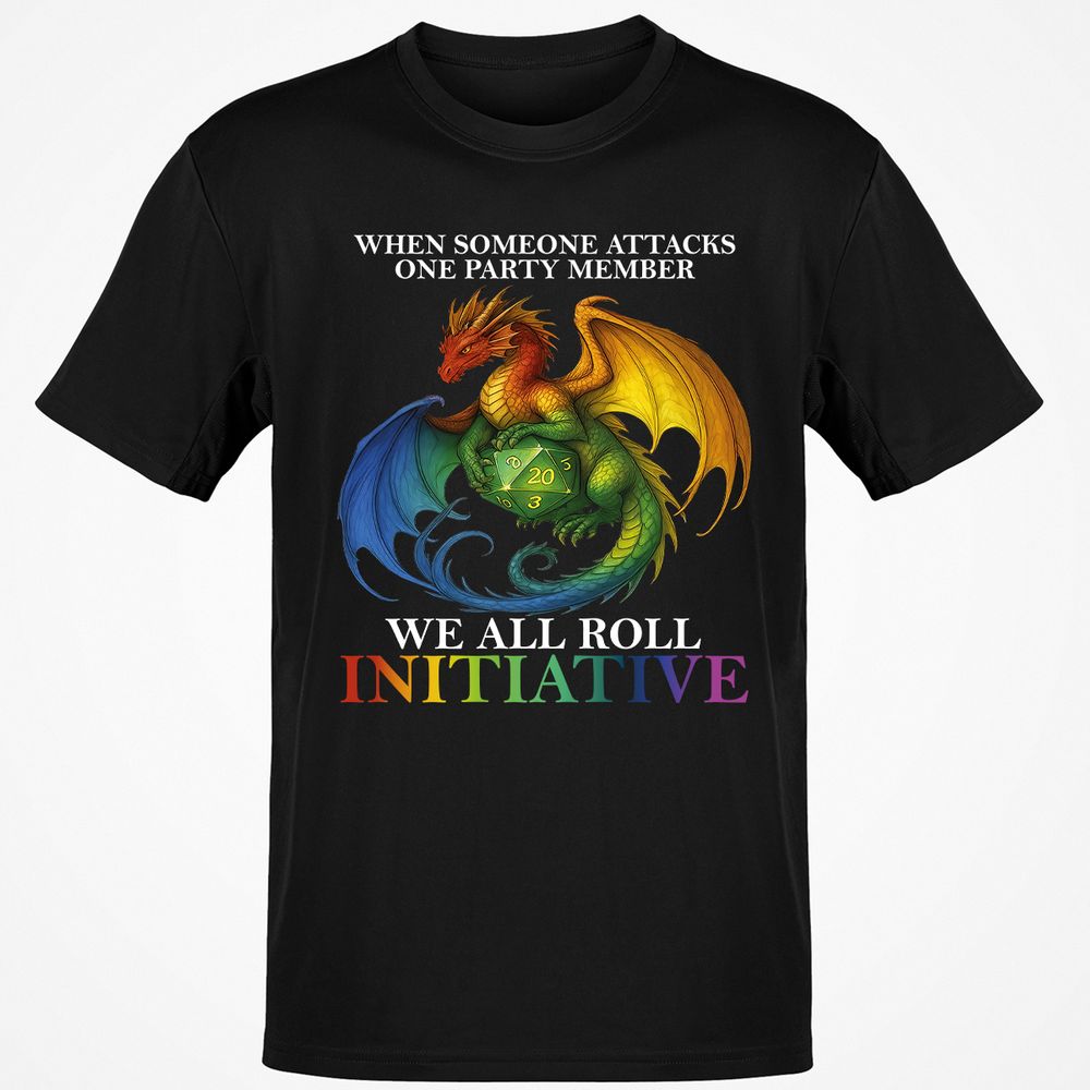 Dragon Roll For Initiative Classic Unisex T-Shirt - Black - 1