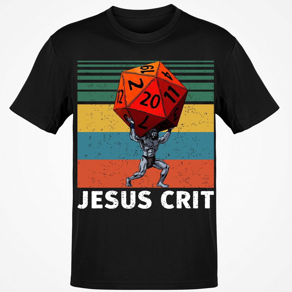 Jesus Crit Classic Unisex T-Shirt - Black - 1