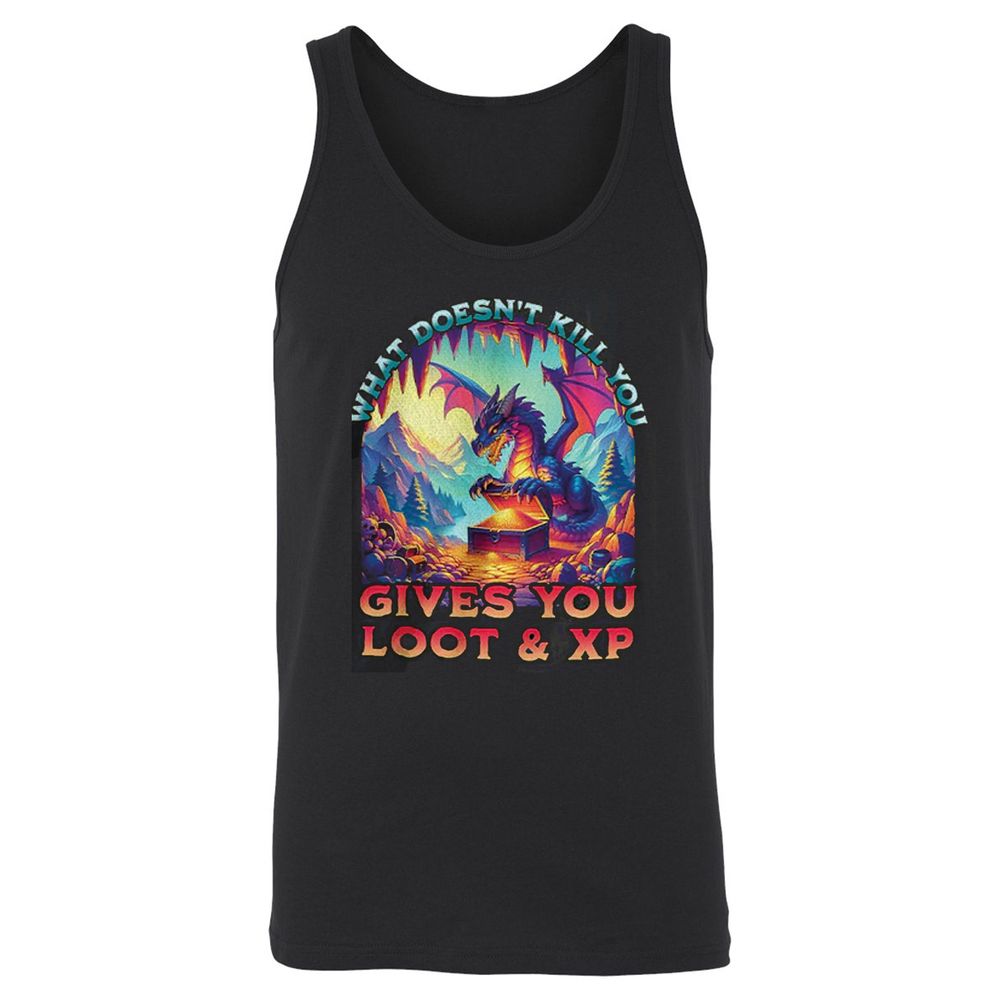What Doesn't Kill You Give You Loot & XP Unisex Jersey Tank - Black - 1