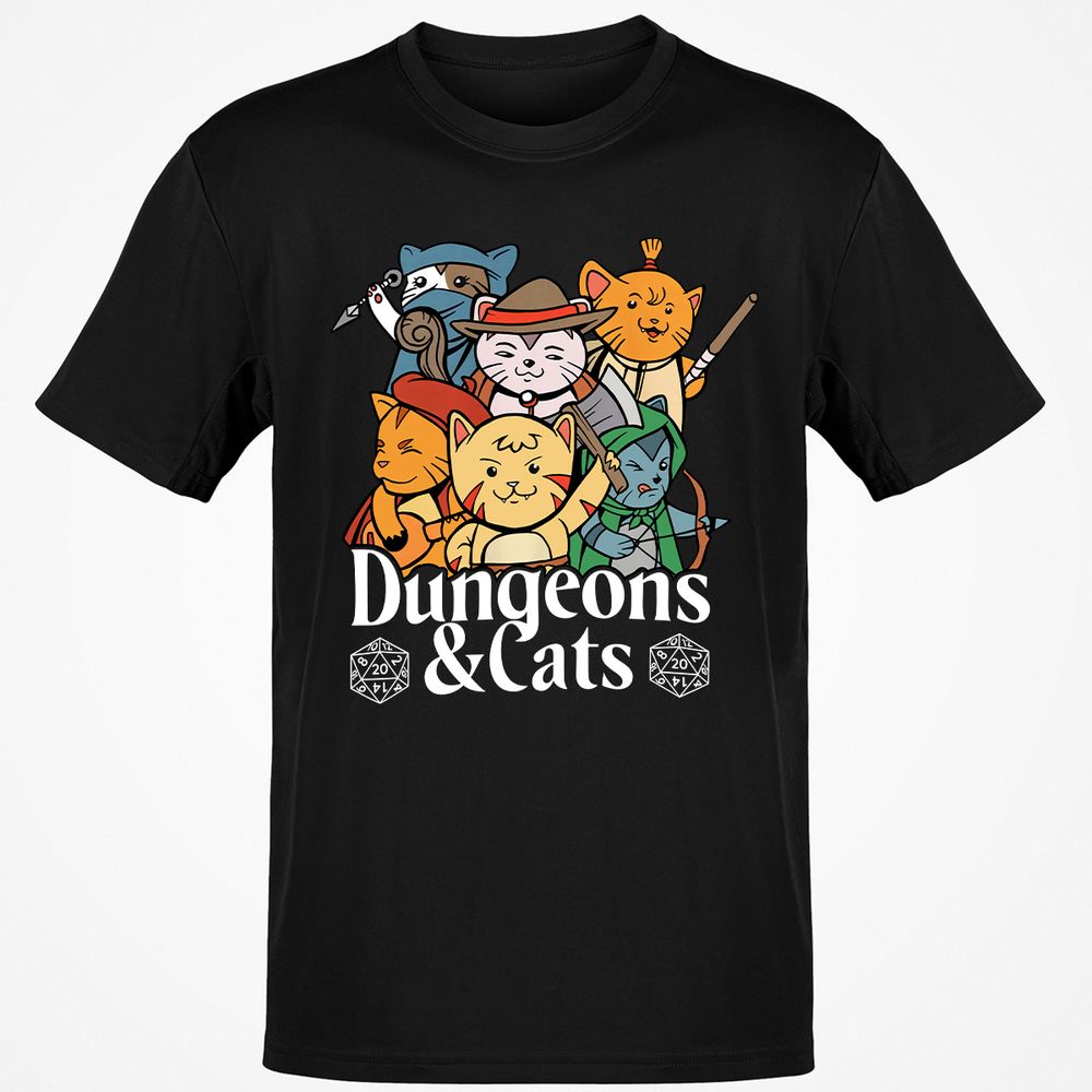 Dungeons & Cats Classic Unisex T-Shirt - Black - 1