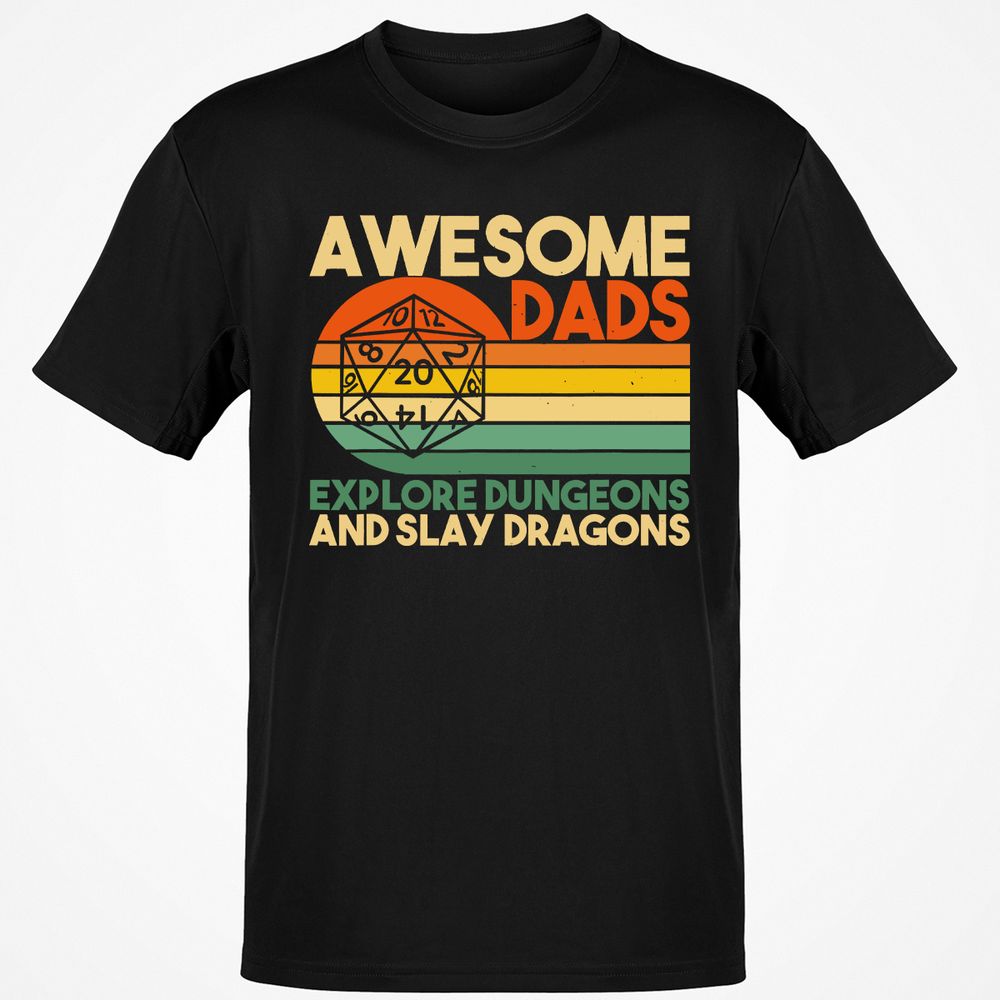 Awesome Dads Explore Dungeons Classic Unisex T-Shirt - Black - 1