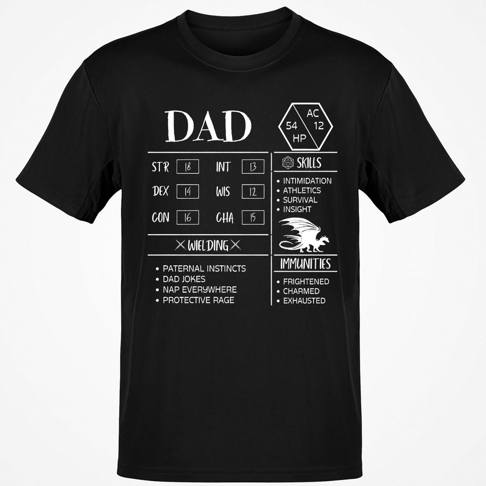 Dad Stats 2 Classic Unisex T-Shirt - Black - 1