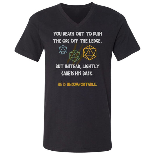 YOU REACH OUT TO PUSH Unisex V-Neck T-Shirt - Black - 1