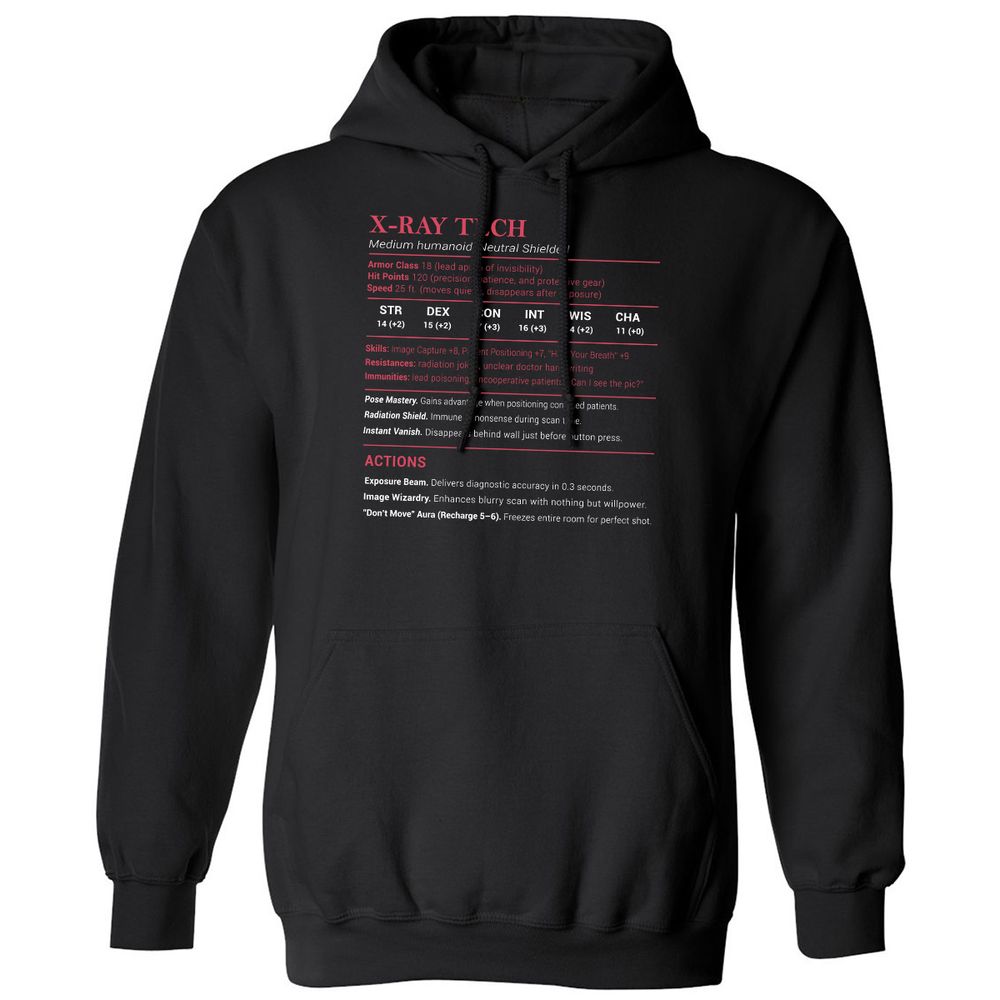 X-ray Tech Stats Classic Unisex Hoodie - Black - 1