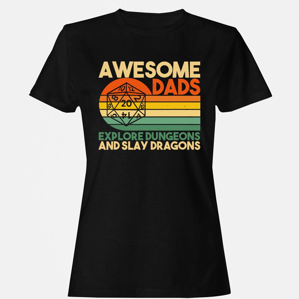 Awesome Dads Explore Dungeons Women's T-Shirt - Black - 1