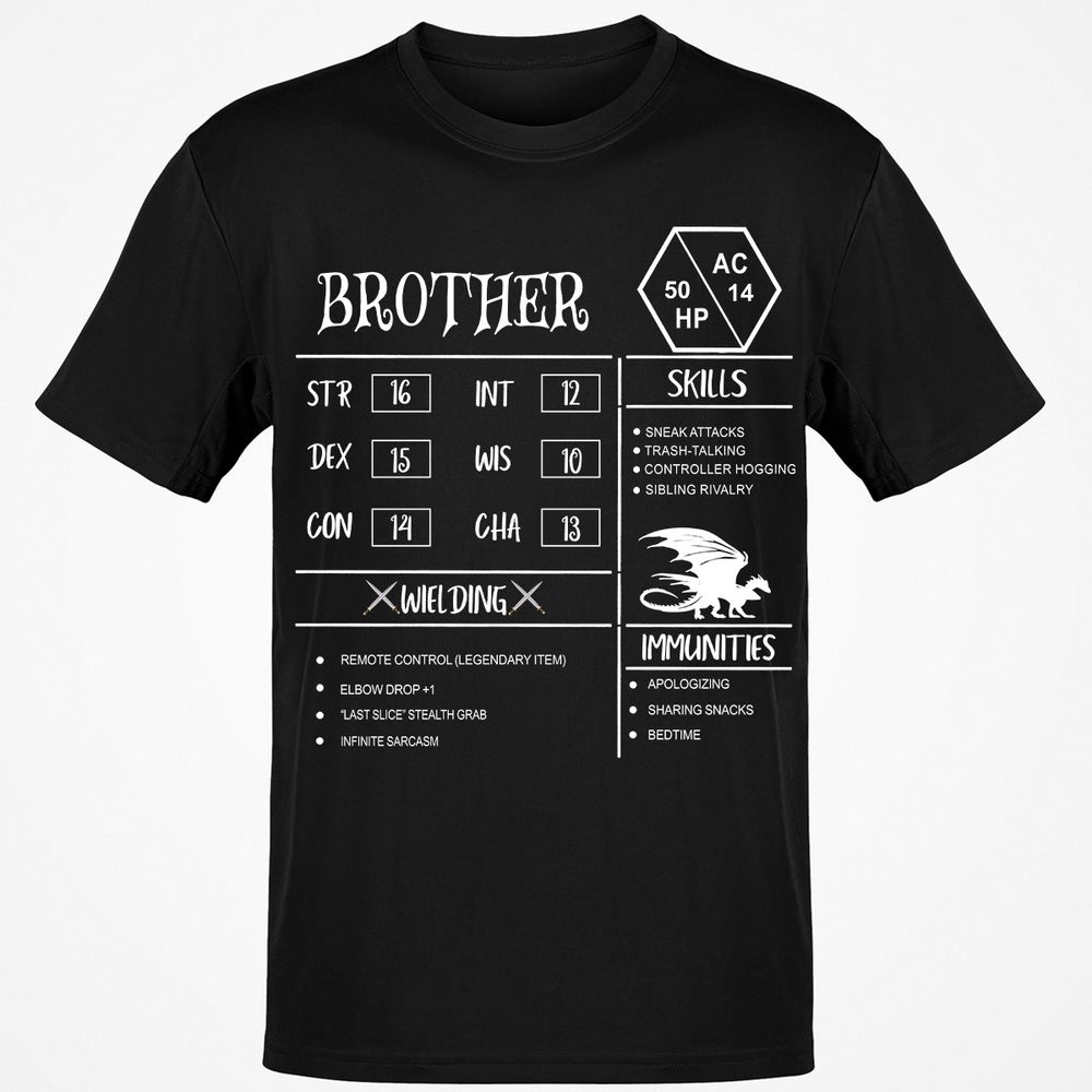 Brother Stats Classic Unisex T-Shirt - Black - 1