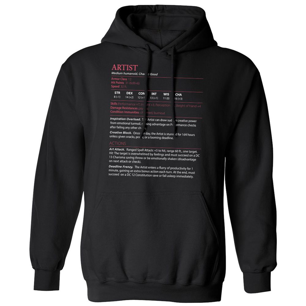 Artist Stats Classic Unisex Hoodie - Black - 1