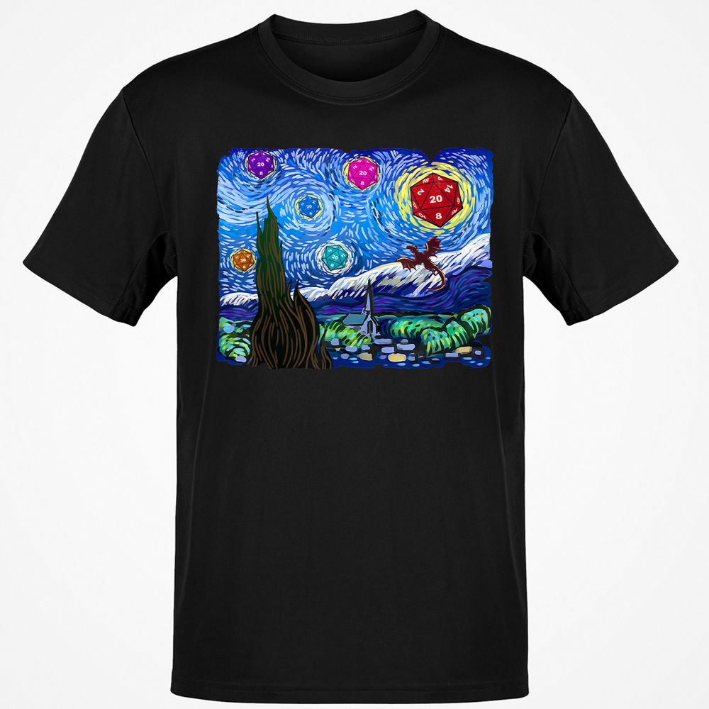 Dragon Starry Night Classic Unisex T-Shirt - Black - 1