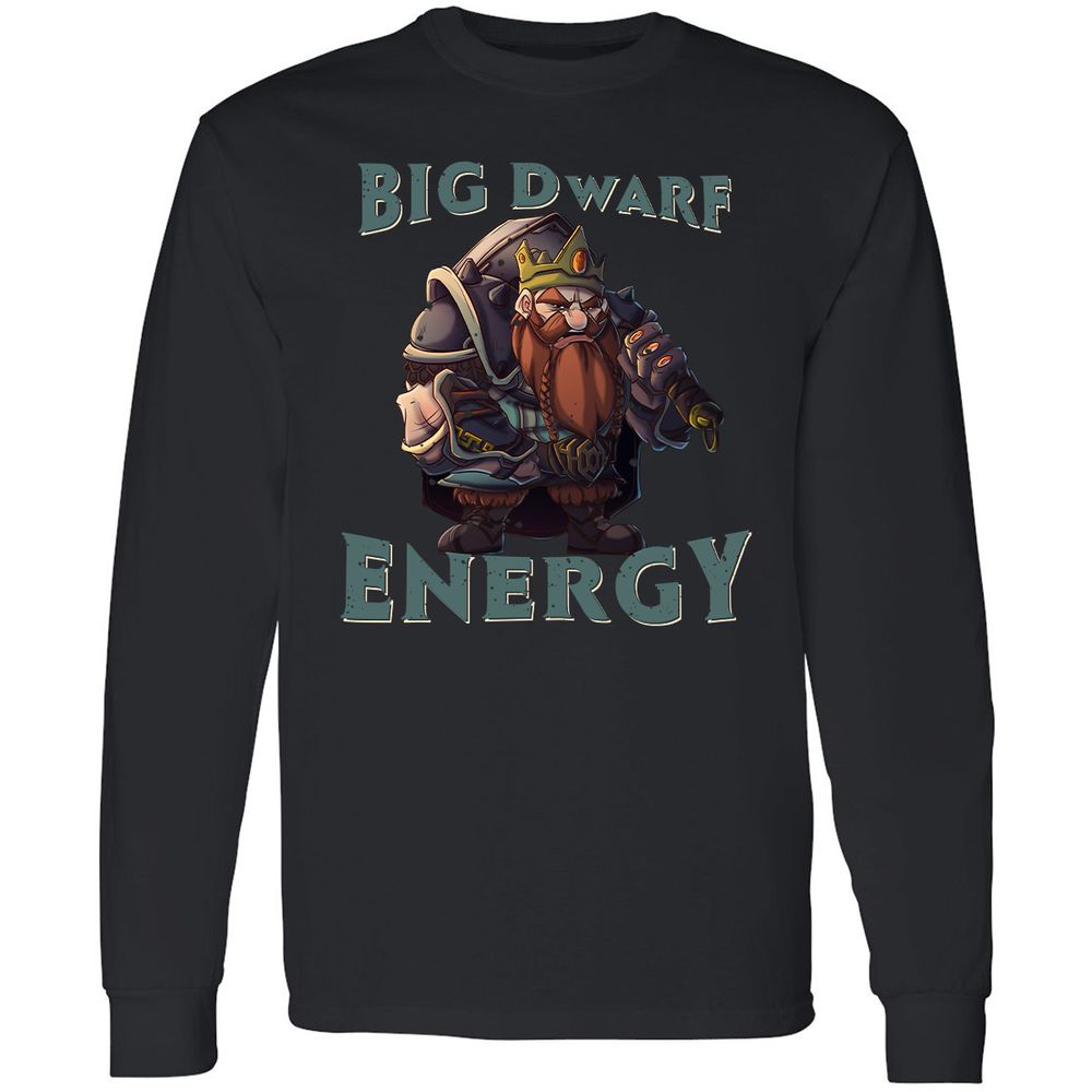 Big Dwarf Energy Long Sleeve T-Shirt - Black - 1