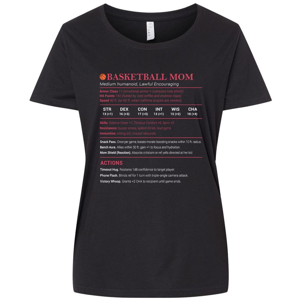 Basketball Mom Ladies Curvy Jersey - Blended Black - 1