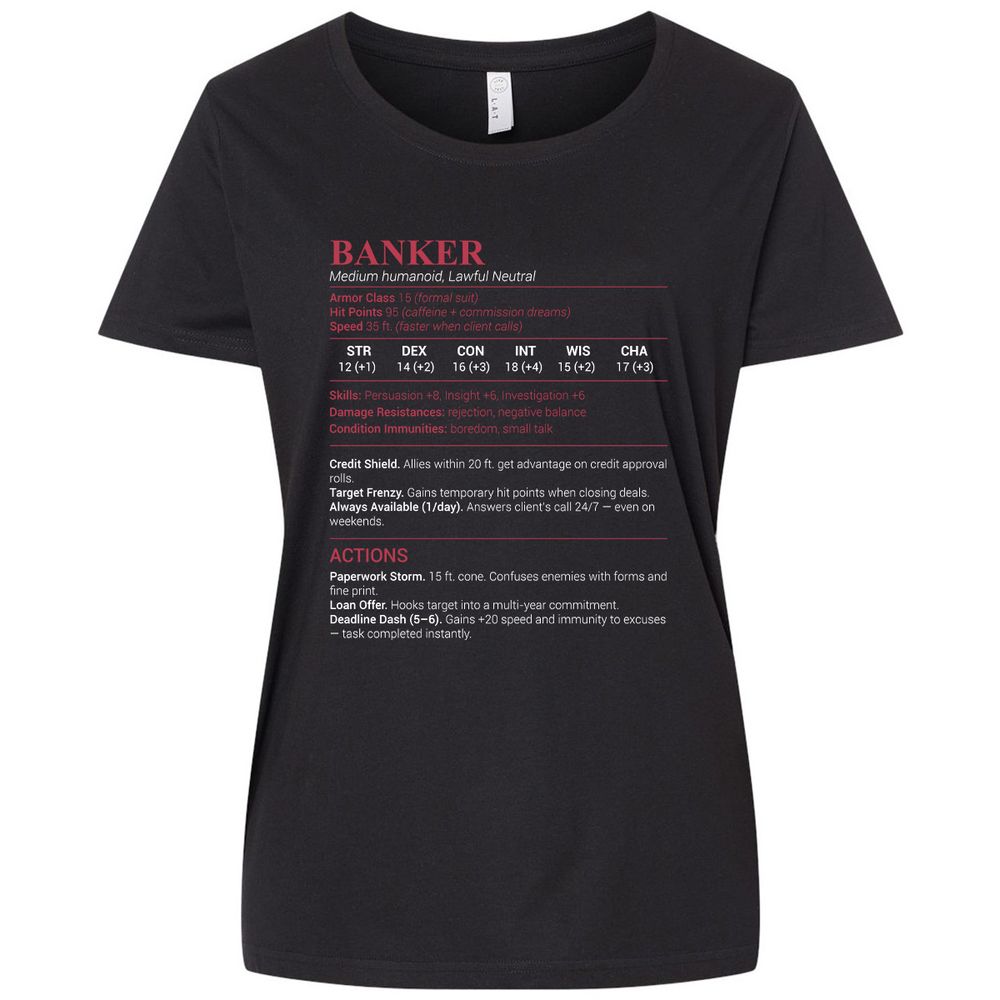Banker Stats Ladies Curvy Jersey - Blended Black - 1