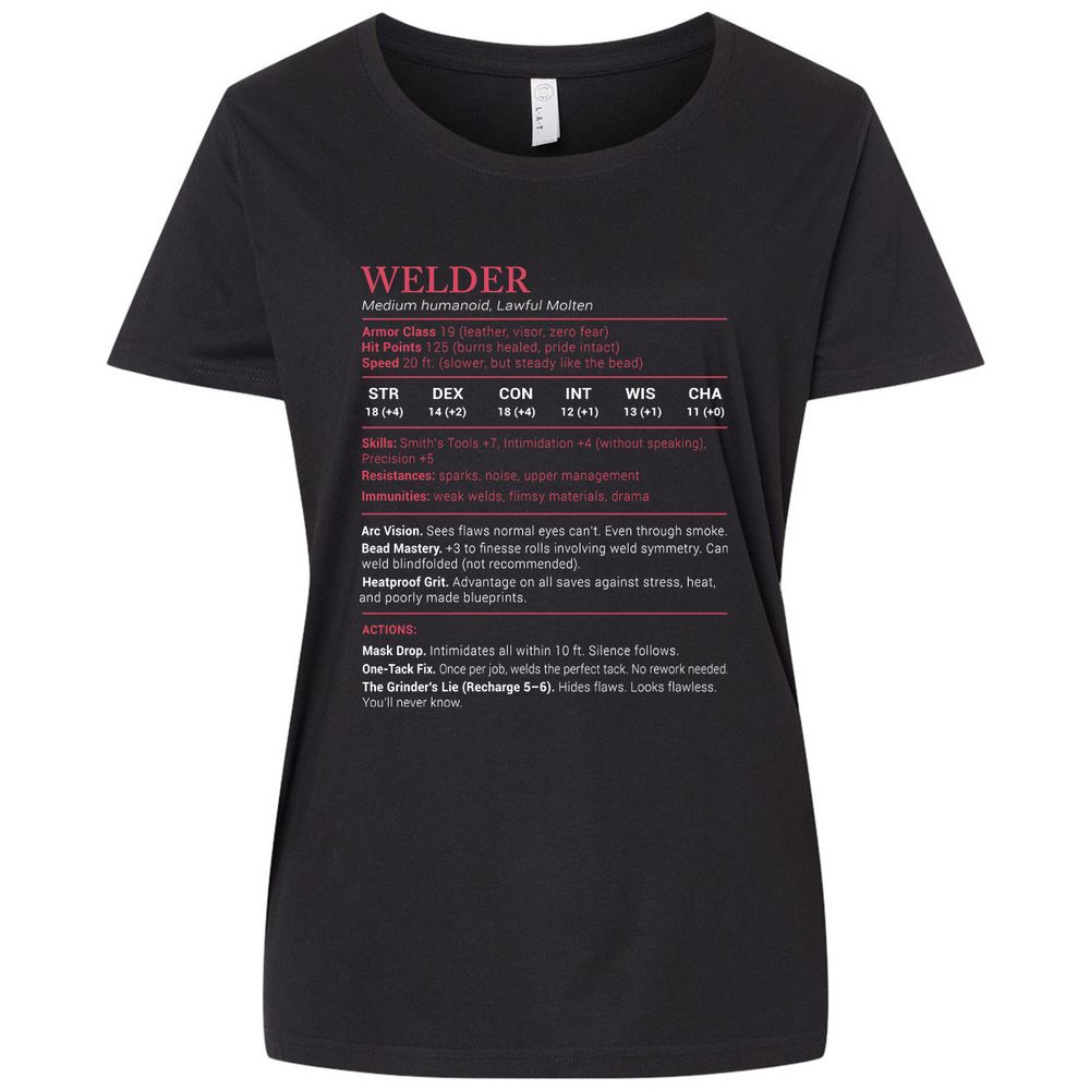 Welder Stats Ladies Curvy Jersey - Blended Black - 1