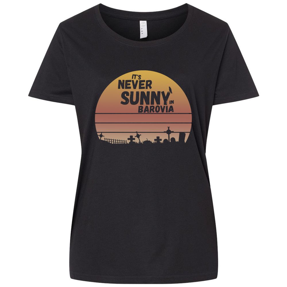 Vintage It's Never Sunny In Barovia Ladies Curvy Jersey - Blended Black - 1