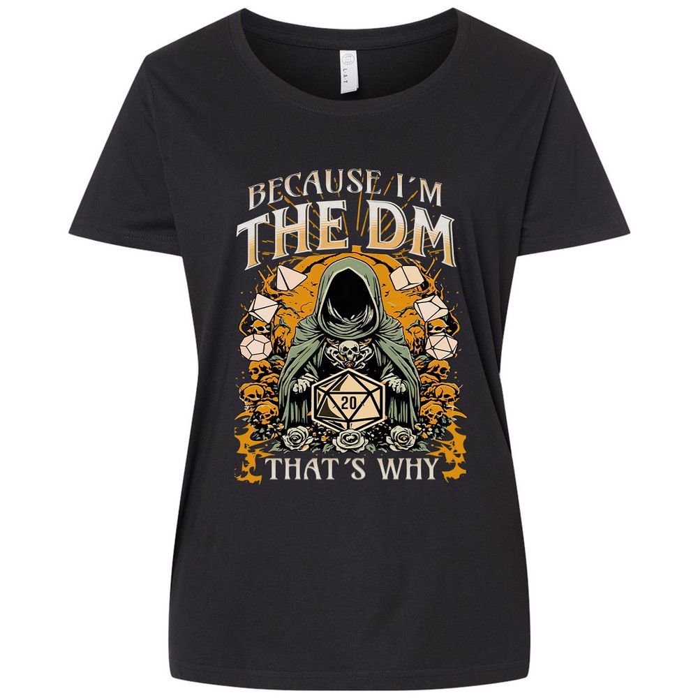 Because I'm DM That's Why Ladies Curvy Jersey - Blended Black - 1