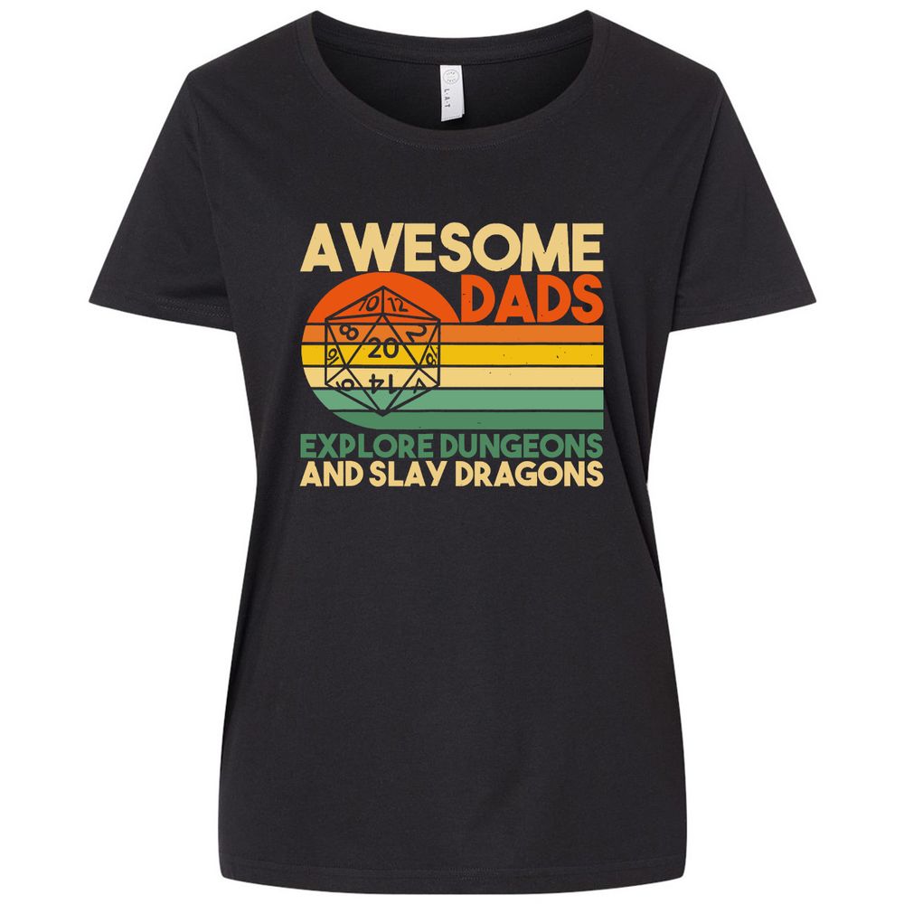 Awesome Dads Explore Dungeons Ladies Curvy Jersey - Blended Black - 1