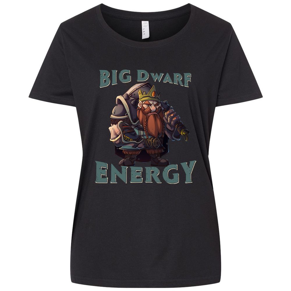 Big Dwarf Energy Ladies Curvy Jersey - Blended Black - 1