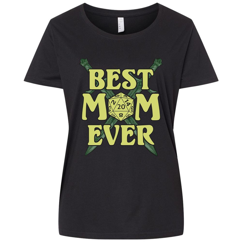 Best Mom Ever Ladies Curvy Jersey - Blended Black - 1