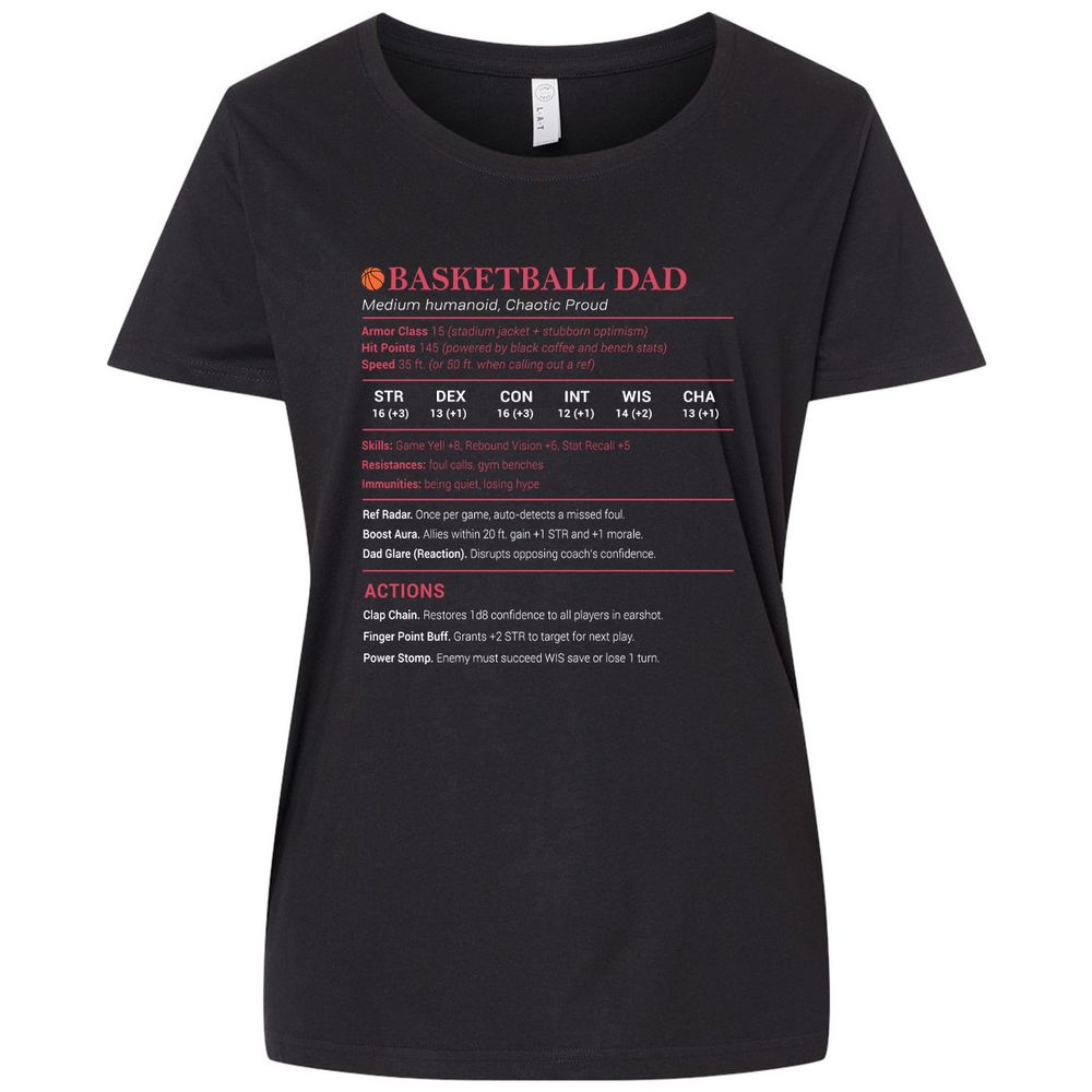 Basketball Dad Ladies Curvy Jersey - Blended Black - 1