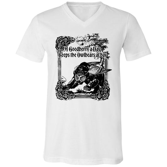 A Goodberry A Day Keeps The Owlbears At Bay Unisex V-Neck T-Shirt - White - 1