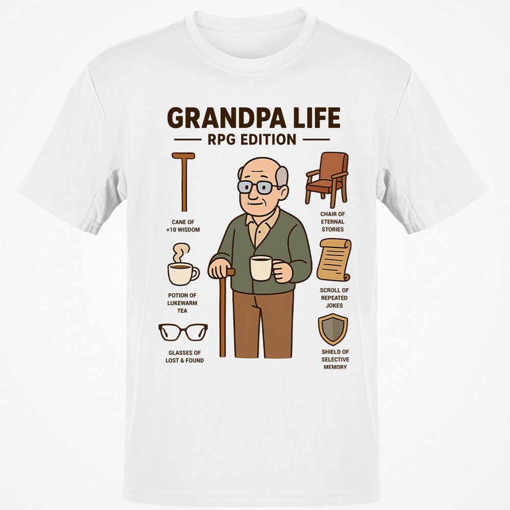 Grandpa Life RPG Edition Classic Unisex T-Shirt - White - 1