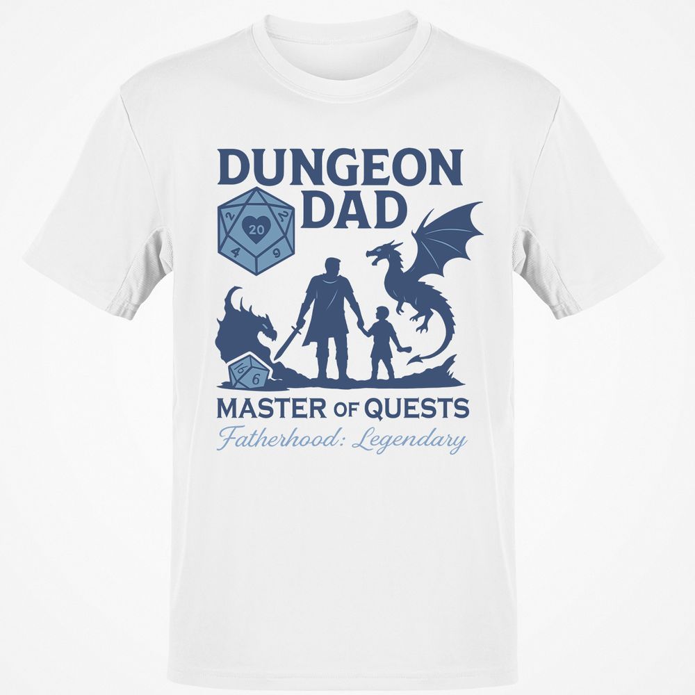 Dungeon Dad Master Of Quests Classic Unisex T-Shirt - White - 1