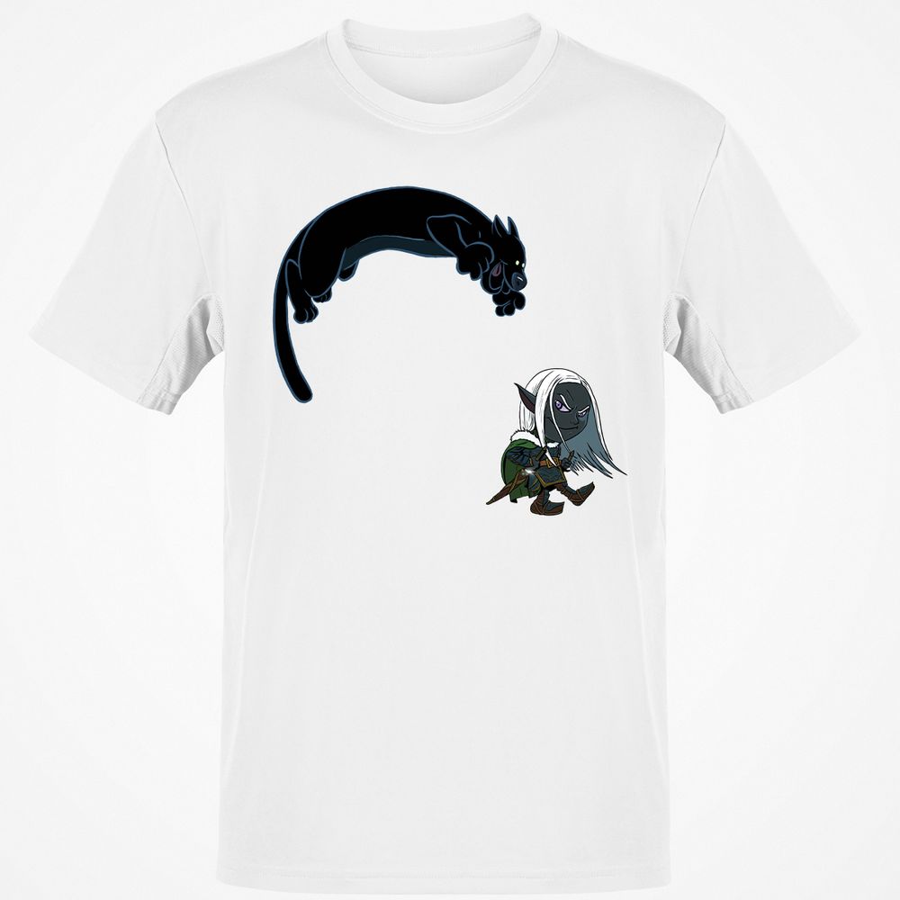 Drizzt And Guenhwyvar Classic Unisex T-Shirt - White - 1
