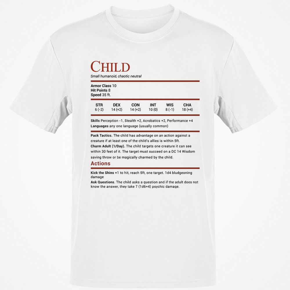 Child Stats Classic Unisex T-Shirt - White - 1