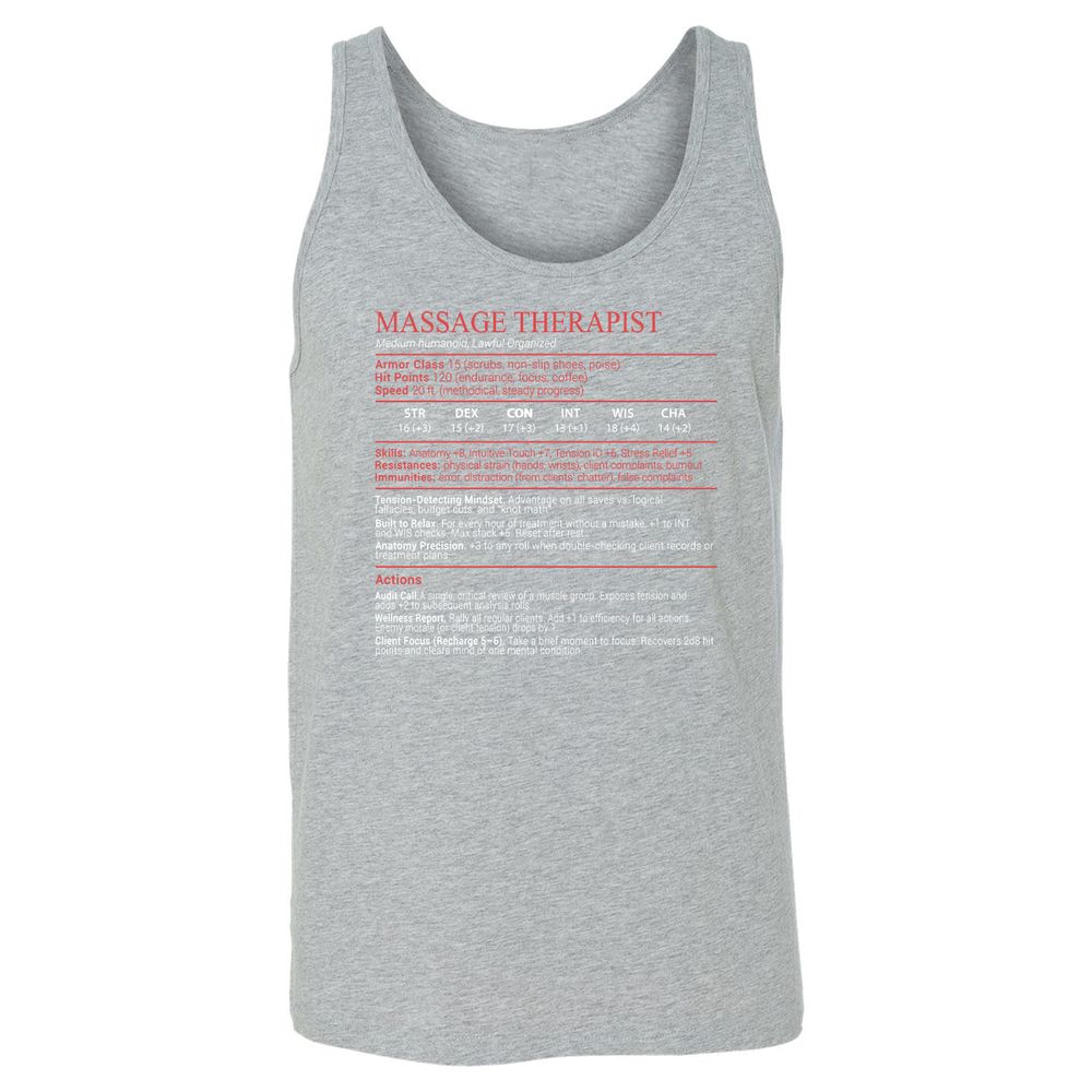 Massage Therapist Stats Block - Athletic Heather - 10