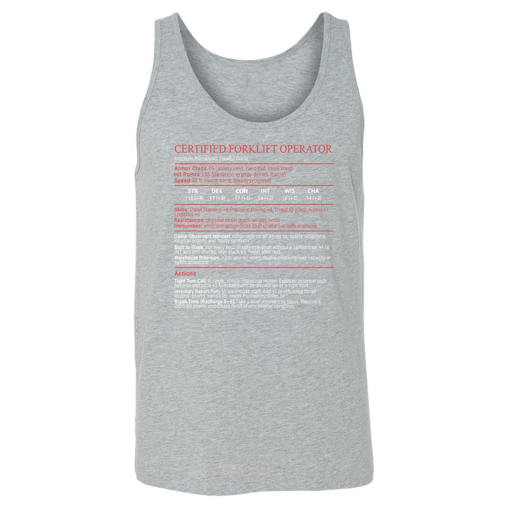 Certified Forklift Operator Stats Block - Athletic Heather - 10