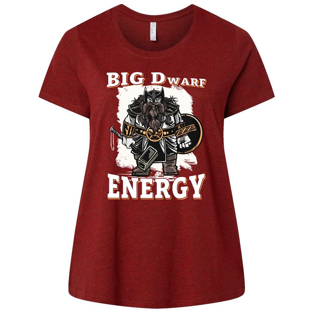 Big Dwarf Energy Ladies Curvy Jersey - Cardinal - 10