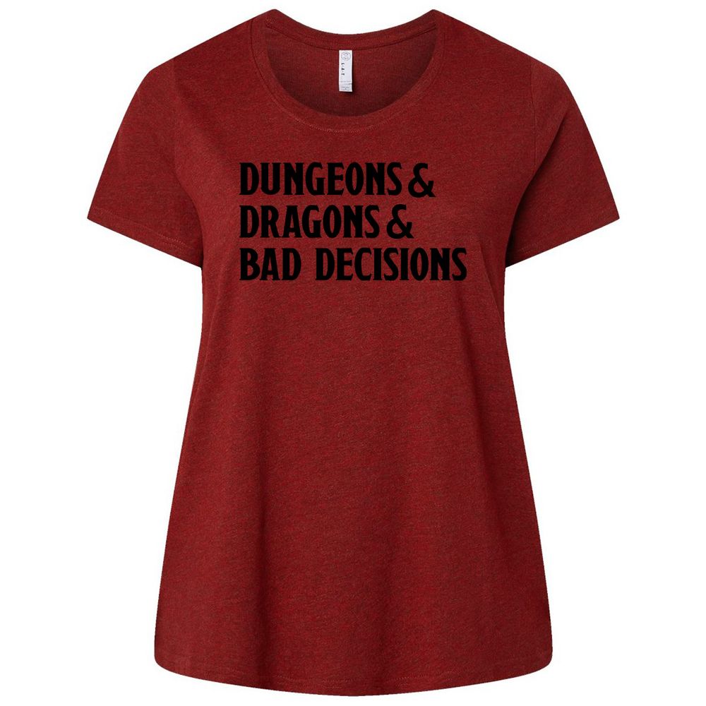 Bad Decisions Ladies Curvy Jersey - Cardinal - 10