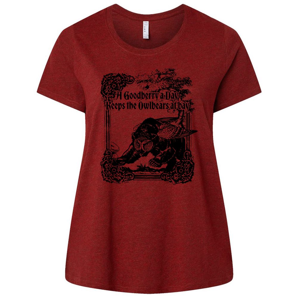 A Goodberry A Day Keeps The Owlbears At Bay Ladies Curvy Jersey - Cardinal - 10