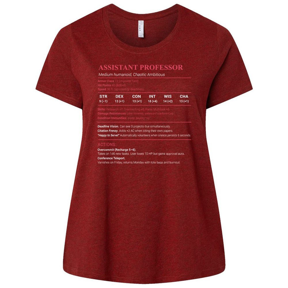 Assistant Professor Stats Ladies Curvy Jersey - Cardinal - 10