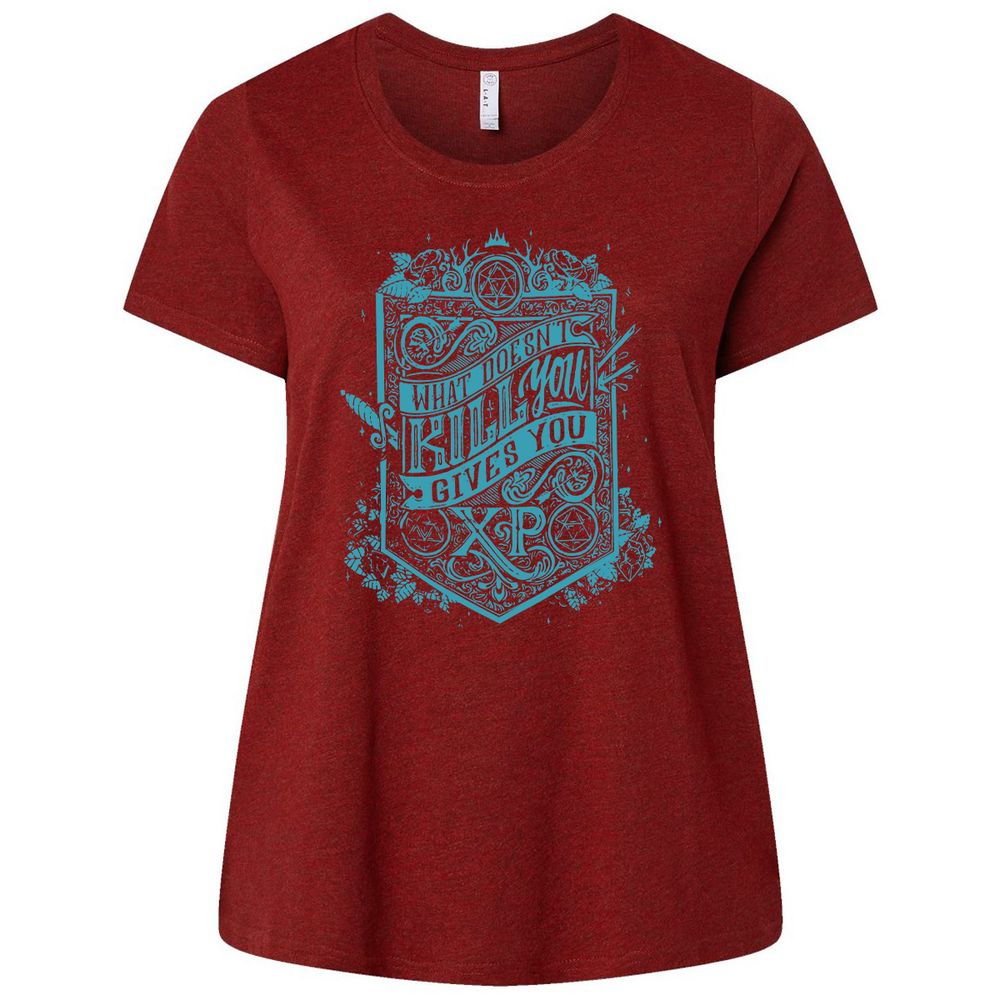 What Doesn't Kill You Gives You XP Ladies Curvy Jersey - Cardinal - 10