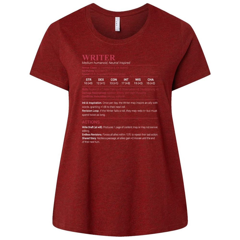 Writer Ladies Curvy Jersey - Cardinal - 10