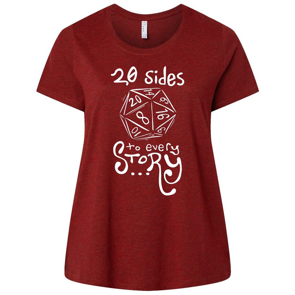 20 Sides to Every Story Ladies Curvy Jersey - Cardinal - 10
