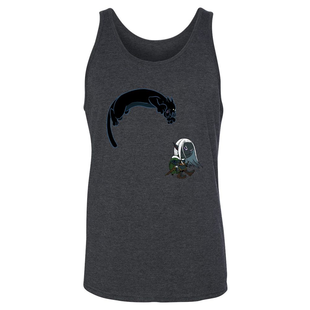 Drizzt and Guenhwyvar Unisex Jersey Tank - Dark Grey Heather - 10