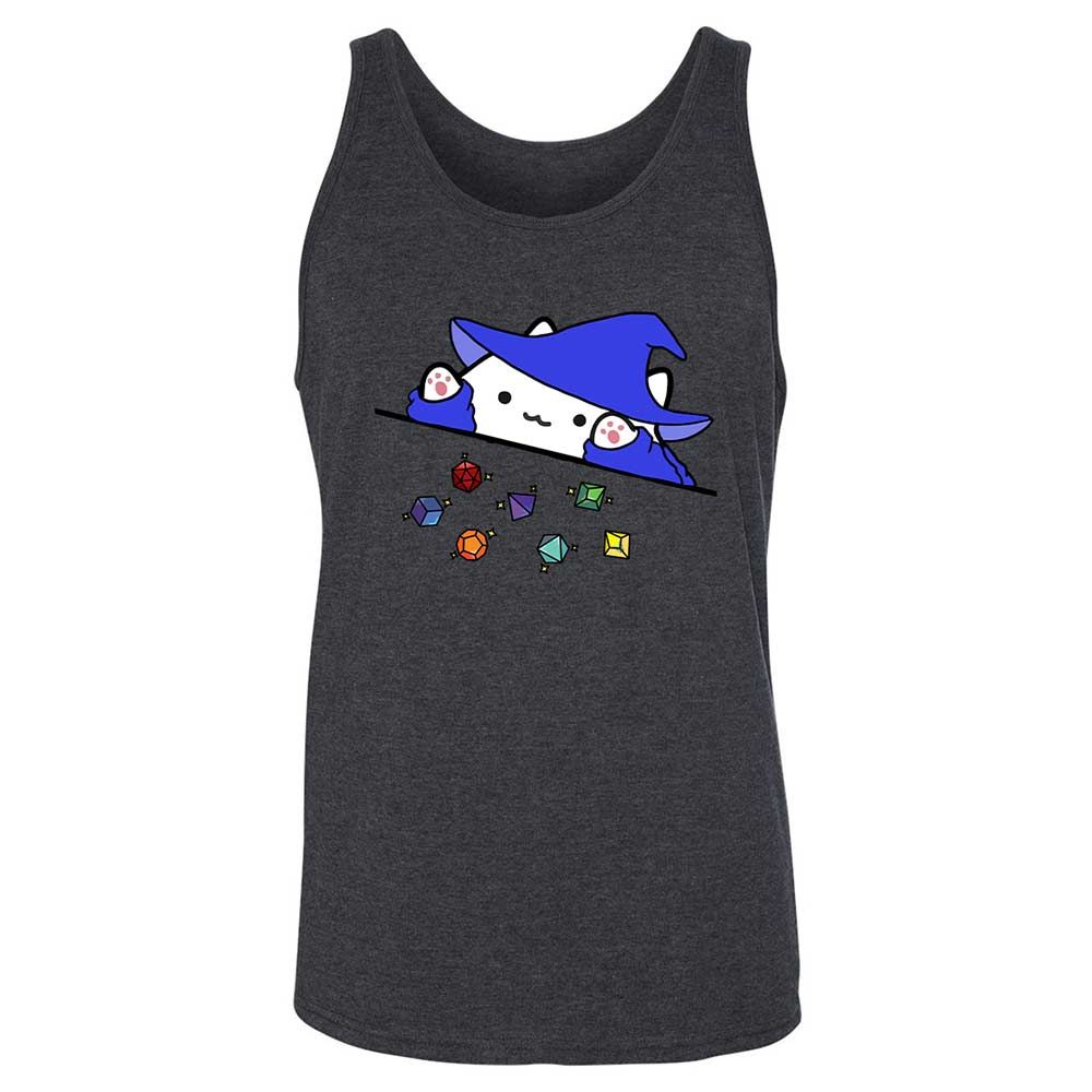 Cat Throws Dices Unisex Jersey Tank - Dark Grey Heather - 10