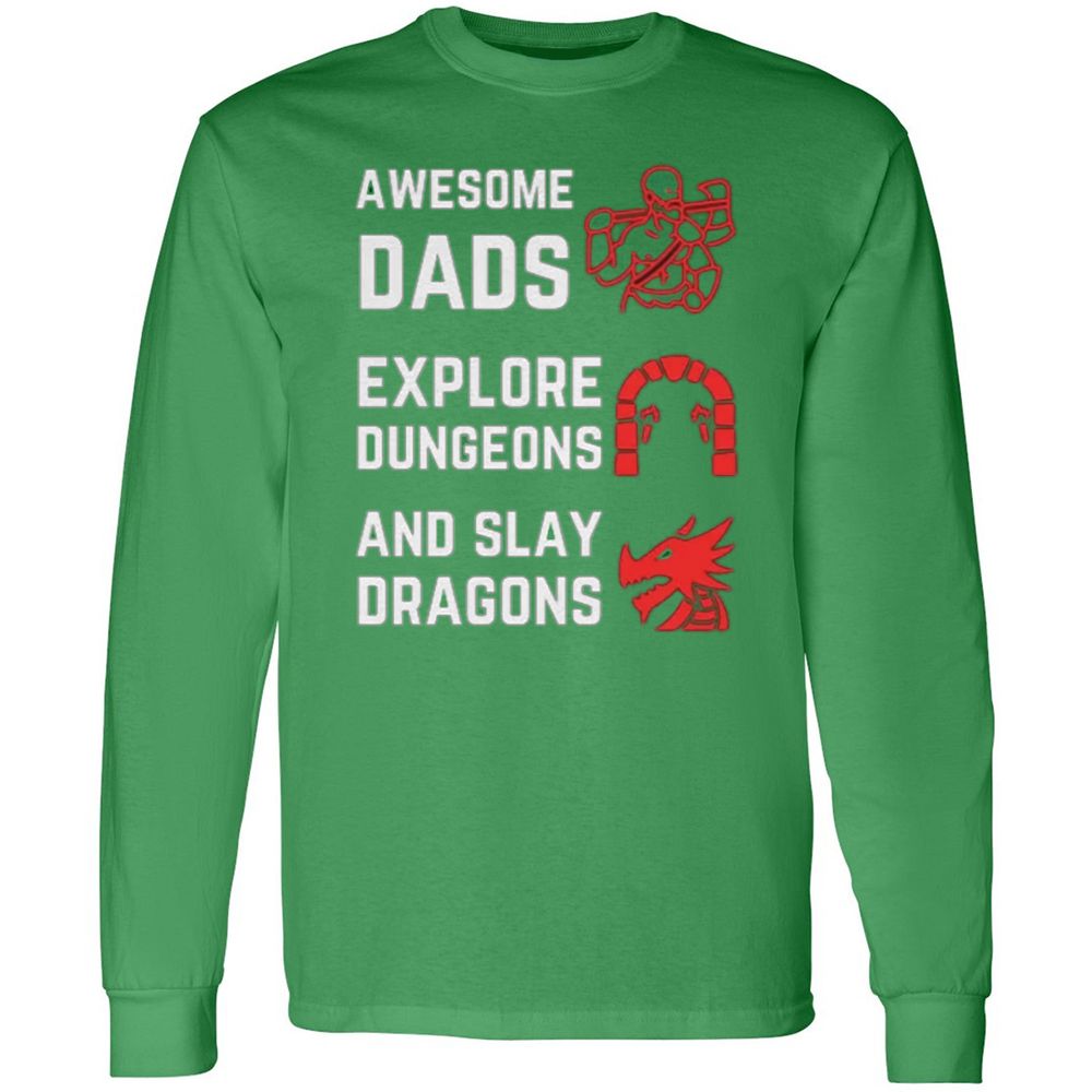 Awesome Dad Fathers Day Long Sleeve T-Shirt - Irish Green - 10