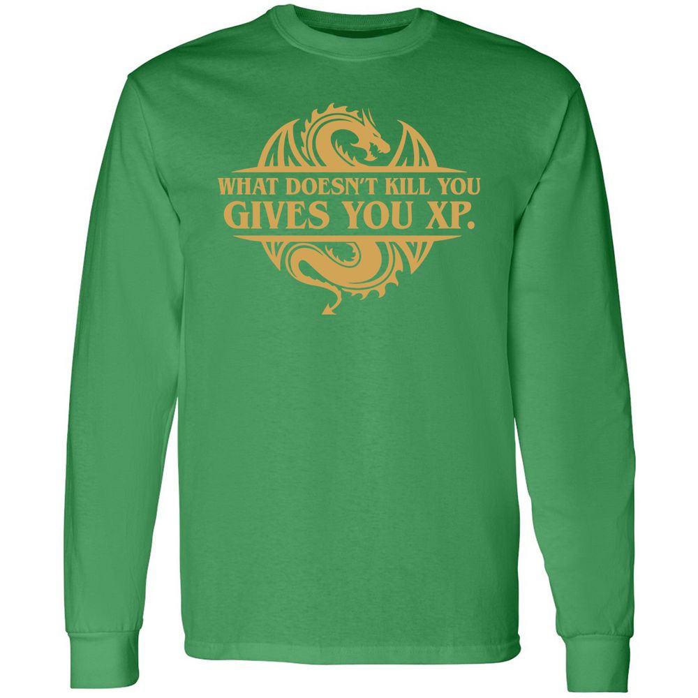 What Doesn't Kill You Gives You XP Long Sleeve T-Shirt - Irish Green - 10