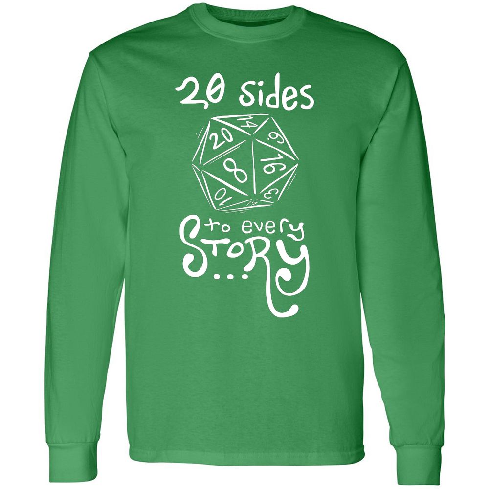 20 Sides to Every Story Long Sleeve T-Shirt - Irish Green - 10