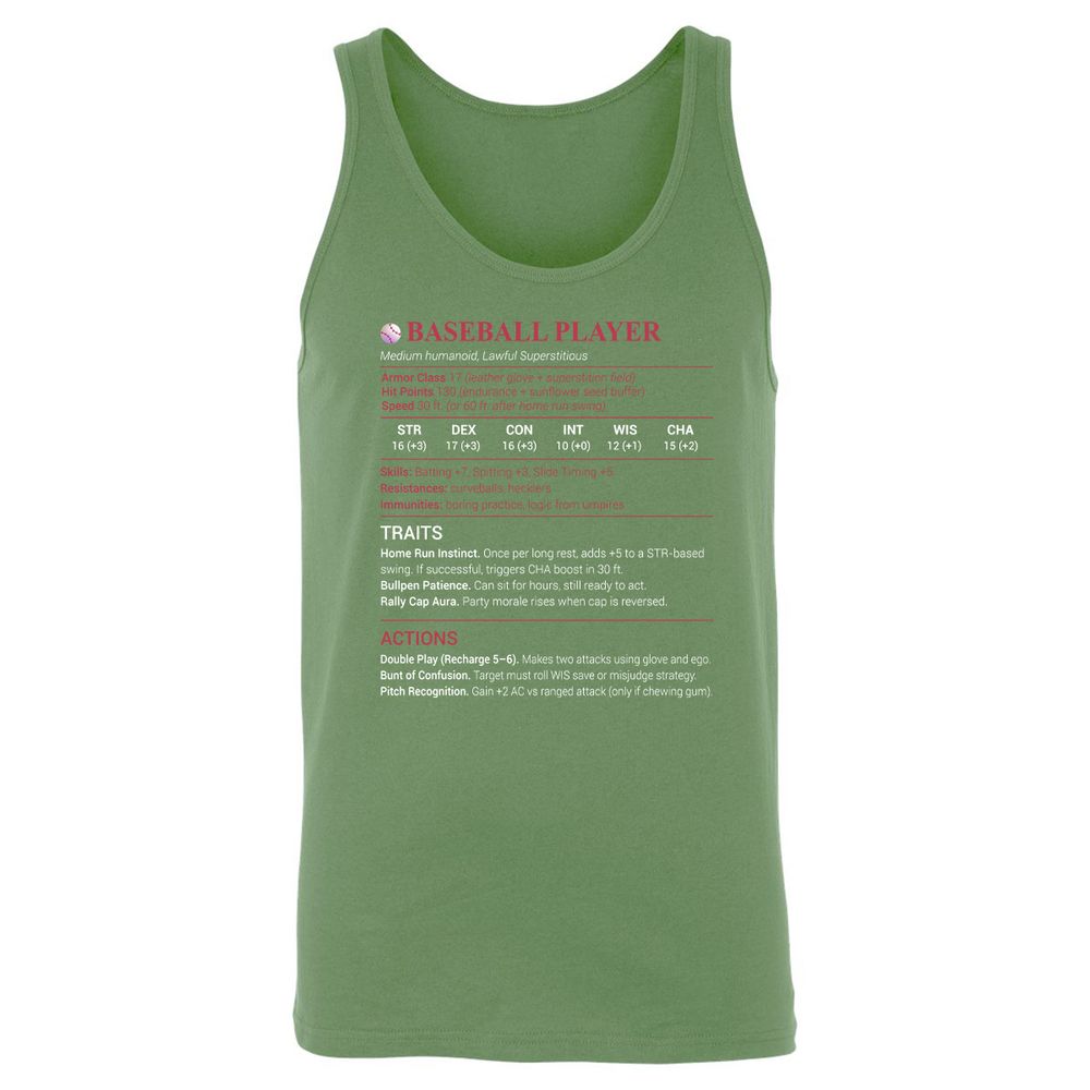 Baseball Player Unisex Jersey Tank - Leaf - 10