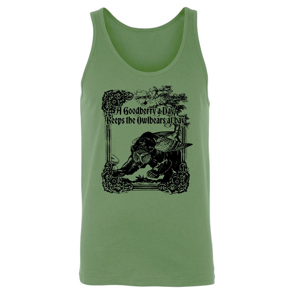 A Goodberry A Day Keeps The Owlbears At Bay Unisex Jersey Tank - Leaf - 10