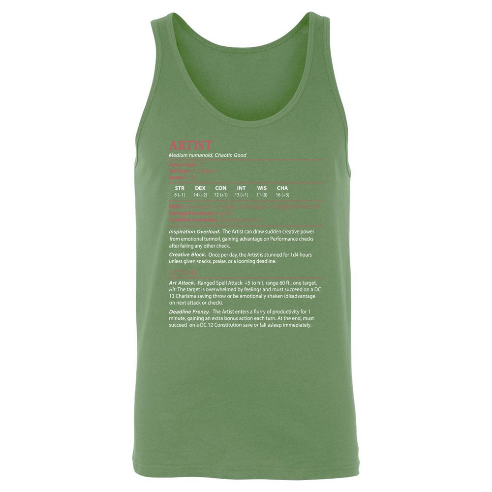 Artist Stats Unisex Jersey Tank - Leaf - 10