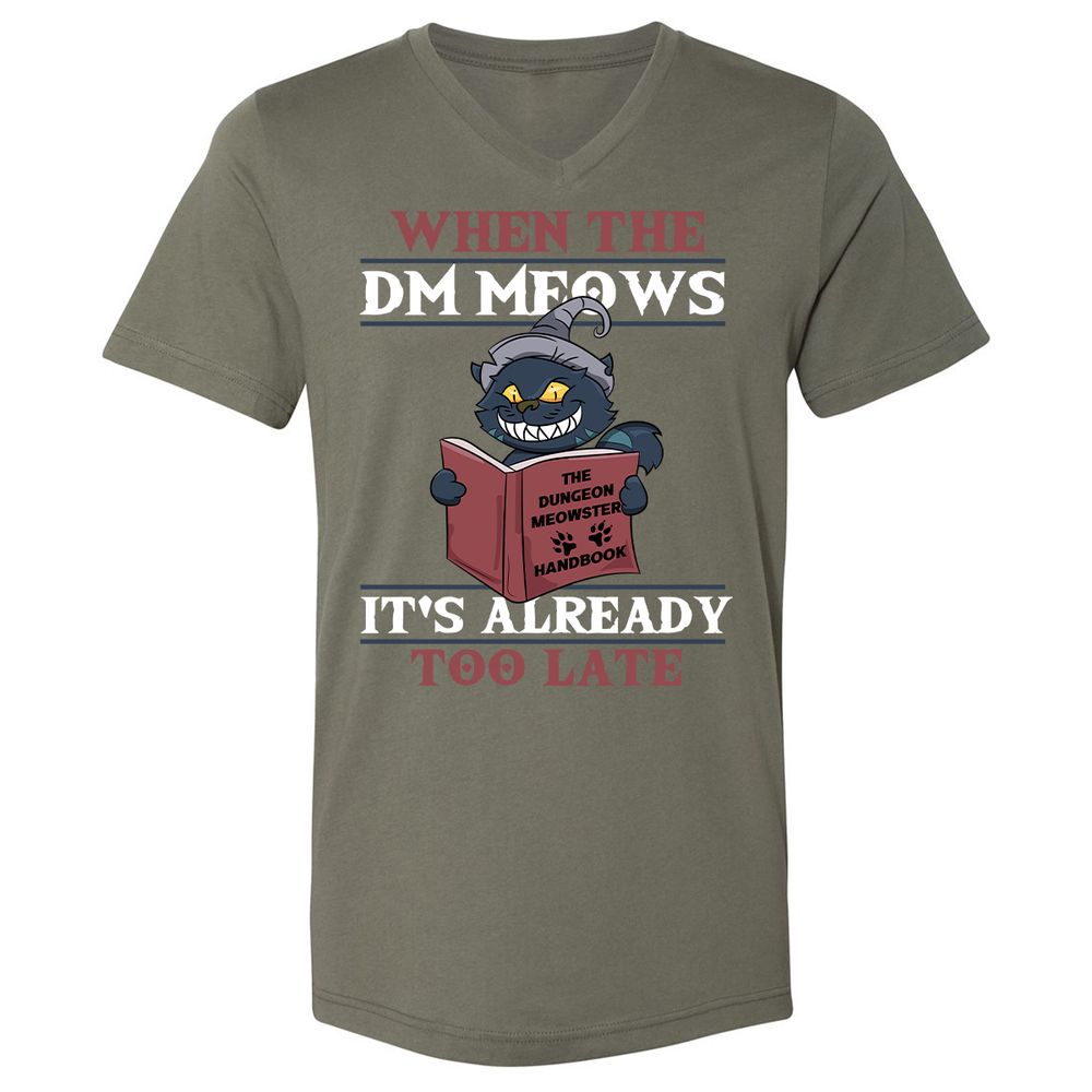 When The DM Meow Unisex V-Neck T-Shirt - Military Green - 10