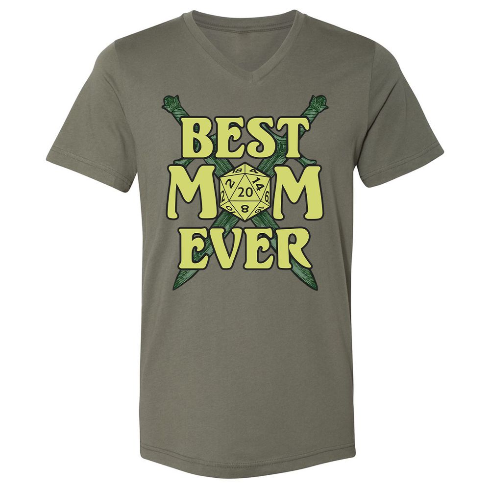 Best Mom Ever Unisex V-Neck T-Shirt - Military Green - 10