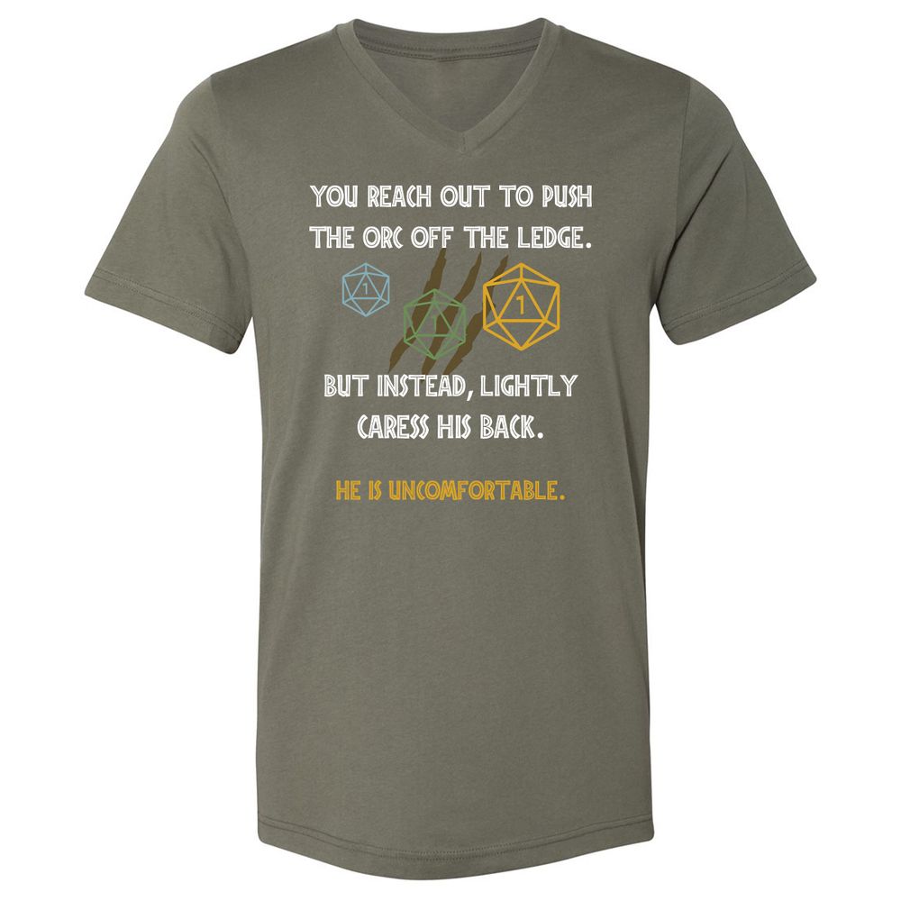 YOU REACH OUT TO PUSH Unisex V-Neck T-Shirt - Military Green - 10