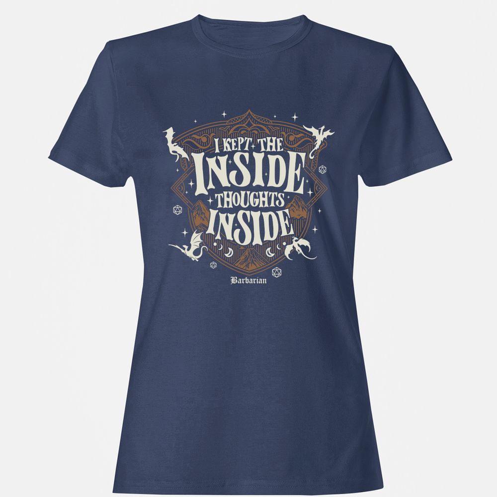 Barbarian I Kept The Inside Thoughts Inside - Navy - 10