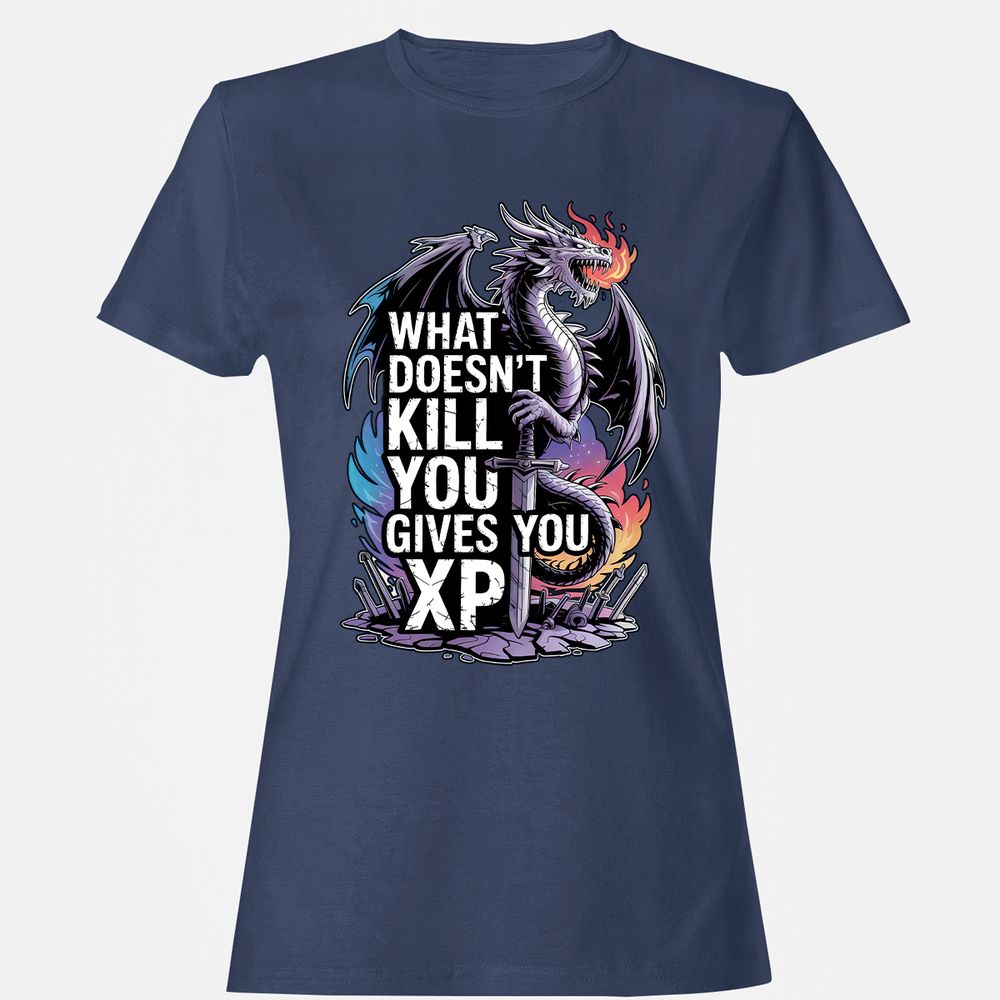 What Doesn't Kill You Dragon Women's T-Shirt - Navy - 10